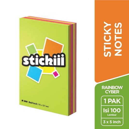 Stickiii Sticky Notes in Rainbow Cyber